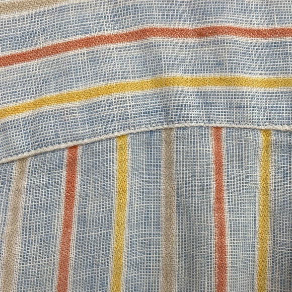 EUC W.H. Belk Sportswear 100% Linen Striped Button Down Dress Shirt Size XL - Picture 5 of 6
